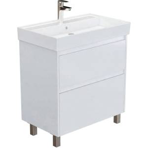 Тумба с раковиной Aquanet Nova Lite 2.0 75 348195 Белый глянец