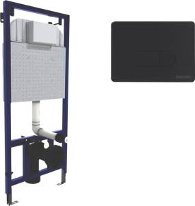 Система инсталляции для унитазов Berges Novum 040235 с кнопкой смыва, черная