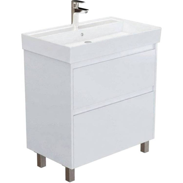 Тумба с раковиной Aquanet Nova Lite 2.0 75 348195 Белый глянец
