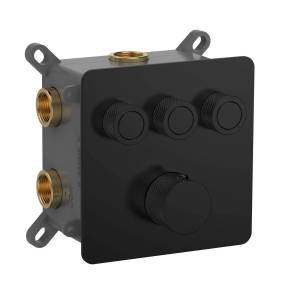 Термостатический смеситель AQUAme AQM8812MB с регулировкой напора, с внутренней частью, черный матовый