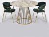 Стол Bradex Home Liverpool FR 1059 белый мрамор с золотистыми ножками, керамогранит 100x100x75 фото 2