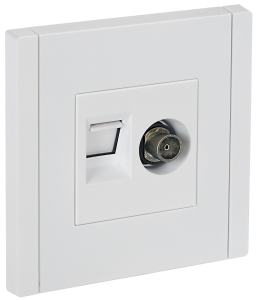 ТВ-розетка+Ethernet RJ45 IEK Forte&Piano FP-AK20-1-K01 белый