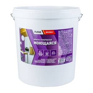 Краска моющаяся Pufas Decoself КМ морозостойкая белая 15 л