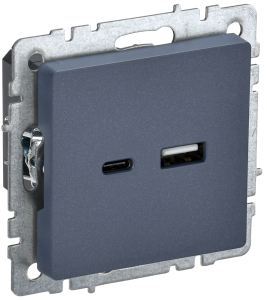 Розетка USB type A+C IEK Brite BR-U22-018-K35 маренго