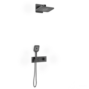 Душевой комплект Vincea Inspire VSFW-422TI4GM встраиваемый, термостат, двухрежимный, вороненная сталь