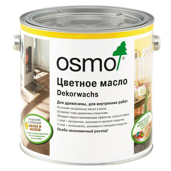 Цветное масло Osmo Dekorwachs Прозрачные тона 3119 шелковисто-серое 2.5 л