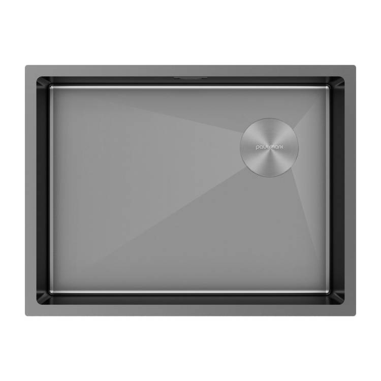 Мойка кухонная Paulmark Next-Skew 58 Uni PM885844-GM Вороненая Сталь, 58x44