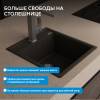 Мойка кухонная Abber Quarz AQ2901B черная, 51x46 фото 4