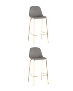 Набор из 2 стульев Stool Group Валенсия SN OS-001B HLR-18 gl X2 серый золотые ножки