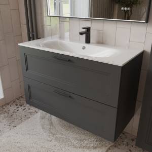 Тумба с раковиной Terminus Classik CLA101002701601O графит , 100x62