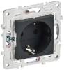 Розетка 1-местная с заземлением и шторками IEK Skandy SK-R14-16-K53 графит