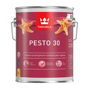 Краска алкидная Tikkurila Euro Pesto 30 база A полуматовая 2.7 л