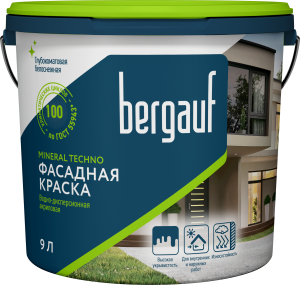 Краска фасадная акриловая Bergauf Mineral Techno U база А 9 л