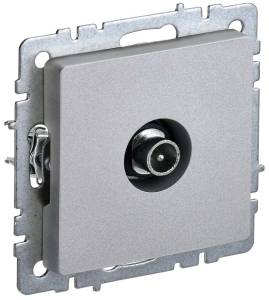 ТВ-розетка проходная IEK Brite BR-A10-P-K47 алюминий