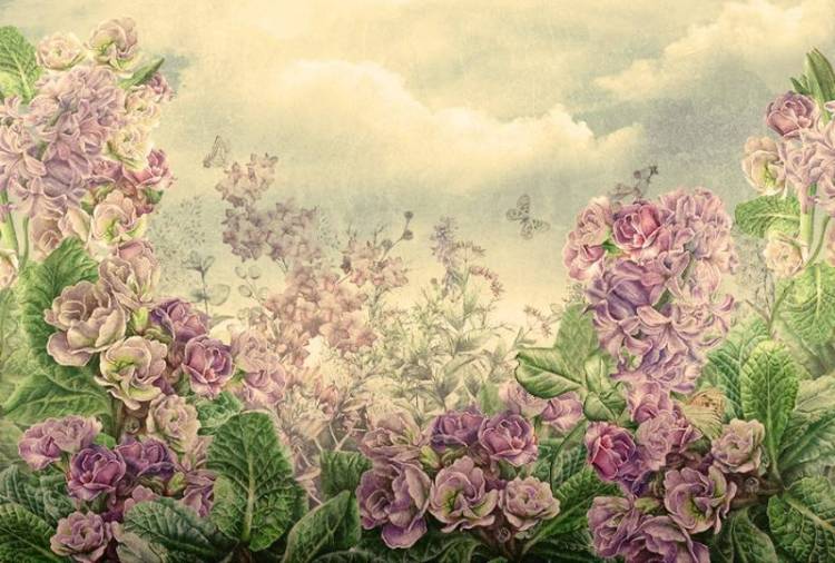 3D Фотообои Artegrafico «Цветы на лугу» BT-023 песок