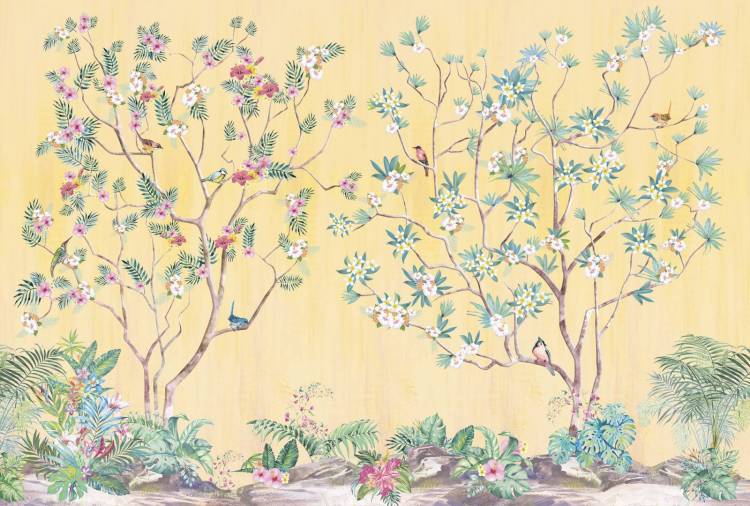 Бесшовные Eco обои Ortograf Flora 31101 Tropics beige Ворс ОЕ