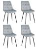 Набор из 4 стульев Stool Group Флекс OS-2499-V seat HLR-15 DUAL X4 пыльно-голубой, велюр