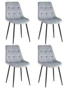 Набор из 4 стульев Stool Group Флекс OS-2499-V seat HLR-15 DUAL X4 пыльно-голубой, велюр