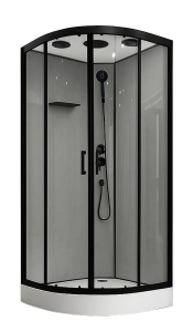 Душевая кабина Royal Bath HK RB90HK-TG-BL FATO профиль черный, стекло прозрачное, 90x90x215