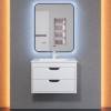 Тумба с раковиной Uperwood Modul подвесная, матовая, белая, графит, 65 см фото 11