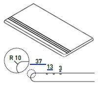 Ступень Italon Контемпора X2 620040000029 Карбон Закругленная Правая Грип 30x60