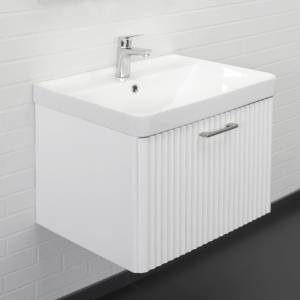 Тумба с раковиной Comforty Ангара-60П 00-00017871 подвесная, белая матовая