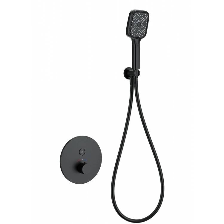 Смеситель для душа Wonzon & Woghand WW-D1017-A-MB с термостатом, черный матовый