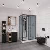 Душевая кабина Niagara Premium NG-6912-01GQR BLACK 120х80х210 правая, черная, с низким поддоном фото 2