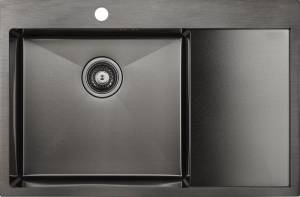 Мойка кухонная Paulmark Atlan PM217851-GML вороненая сталь L