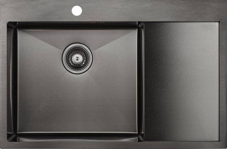 Мойка кухонная Paulmark Atlan PM217851-GML вороненая сталь L