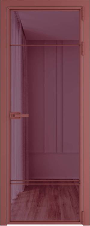 Межкомнатная дверь Profil Doors 4 AX цвет профиля Красный антрацит, стекло безопасное 6 мм фиолетовое шпион 800x2000