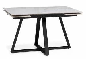 Стол Woodville Силлем 614724 statuario cara, черный 120(180)x80x77