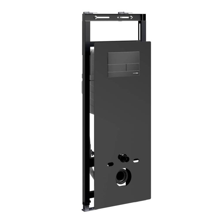 Система инсталляции для унитазов Wasserkraft New Salm 27TLT.010.ME.BL.MB04 клавиша черный матовый