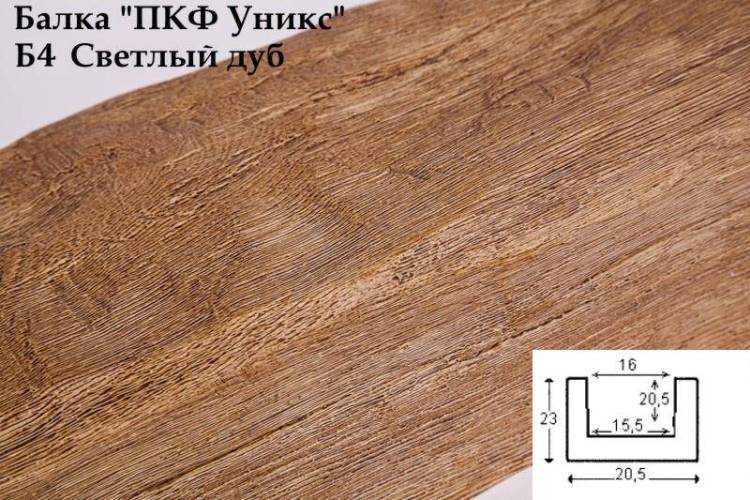 Балка декоративная Уникс Классика Б4 Светлый дуб 200x20.5x23
