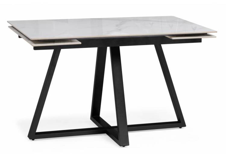 Стол Woodville Силлем 614724 statuario cara, черный 120(180)x80x77