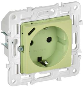 Розетка 1-местная с заземлением, шторками и USB Type С IEK Skandy SK-R14-16-U14-018-K06 мятный