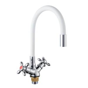 Смеситель для кухни BOOU BA5318-1F-E351A-B702 хром, белый