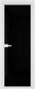 Межкомнатная дверь Profil Doors 1 AV цвет профиля Вайт, стекло безопасное 6 мм черный триплекс 600x2000