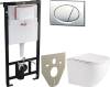 Комплект  Унитаз подвесной BelBagno Sfera-R BB046CHR с крышкой + Система инсталляции AlcaPlast AM101/1120-4:1RS M71-001