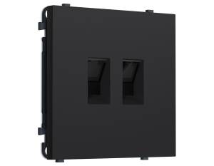 Комплект механизма компьютерной двойной розетки Ambrella Volt Sigma MS992110 черный мягкое касание
