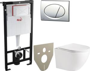 Комплект  Унитаз подвесной BelBagno Sfera-R BB046CHR с крышкой + Система инсталляции AlcaPlast AM101/1120-4:1RS M71-001