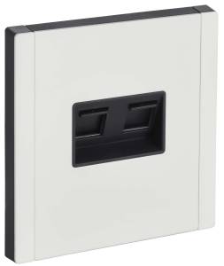 Розетка компьютерная RJ45 2-местная IEK Forte&Piano FP-K20-2-M-K01 белый