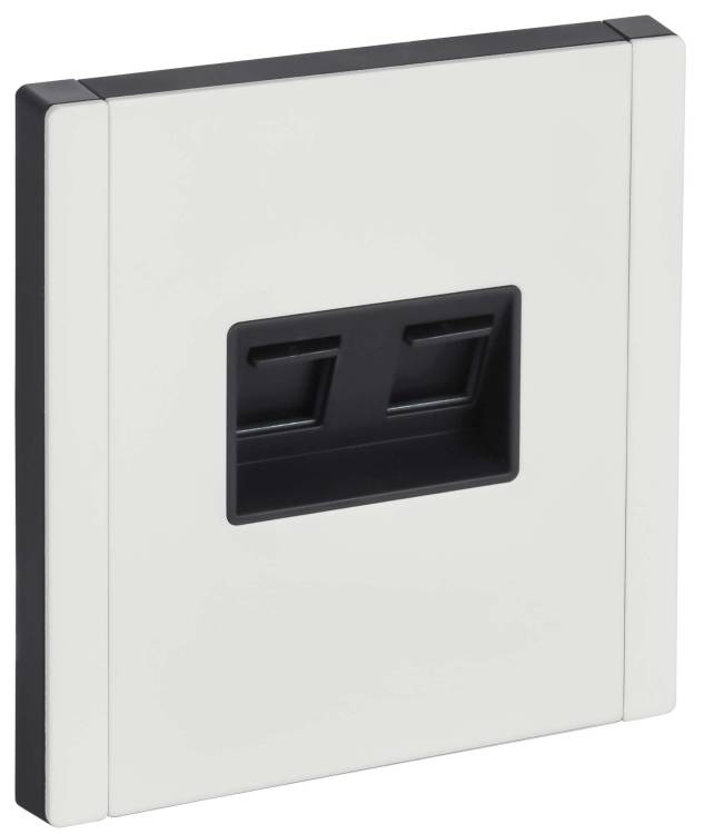 Розетка компьютерная RJ45 2-местная IEK Forte&Piano FP-K20-2-M-K01 белый