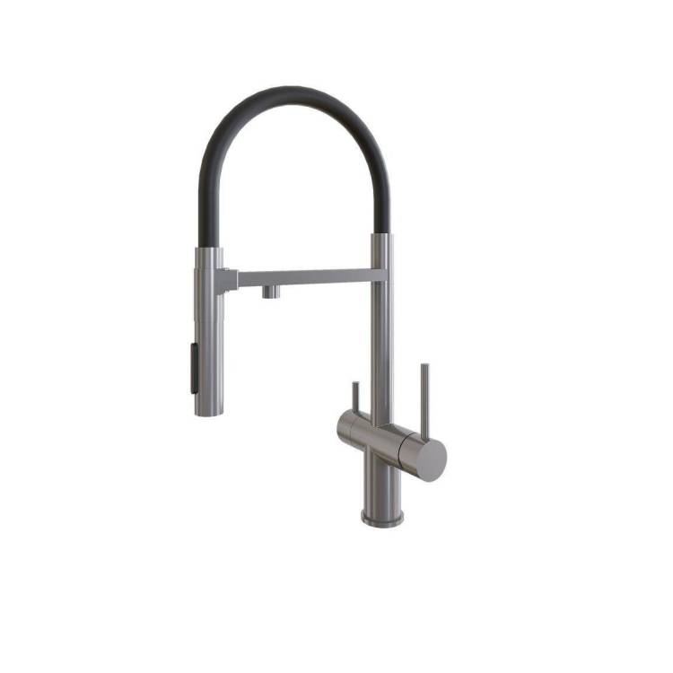 Смеситель для кухни Grandex aqua Choice 902015 -S с гибким изливом, сатин