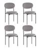Набор из 4 стульев Stool Group Бриф DD AV 477-C83-K477NEW-9005-K X4 серый, велюр