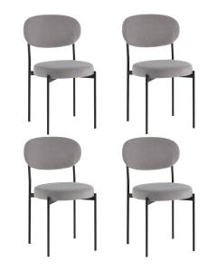 Набор из 4 стульев Stool Group Бриф DD AV 477-C83-K477NEW-9005-K X4 серый, велюр