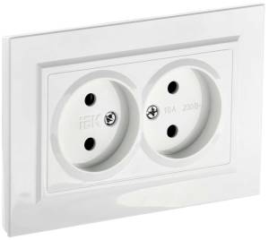 Розетка 2-местная IEK Brite BR-R20-10-K01-F белый