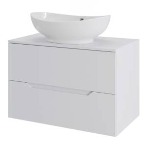 Тумба с раковиной Orange Line Li-70TuwMDF+B08-585W белый матовый, 70 см