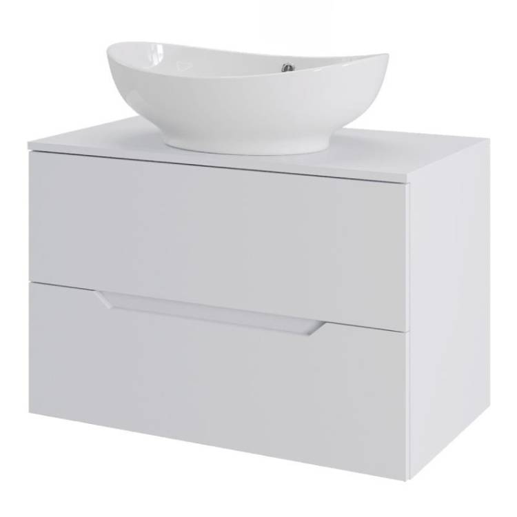 Тумба с раковиной Orange Line Li-70TuwMDF+B08-585W белый матовый, 70 см