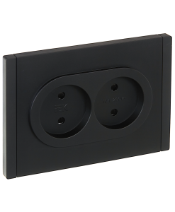 Розетка 2-местная с защитными шторками IEK Forte&Piano FP-R23-10-1-K02 черный